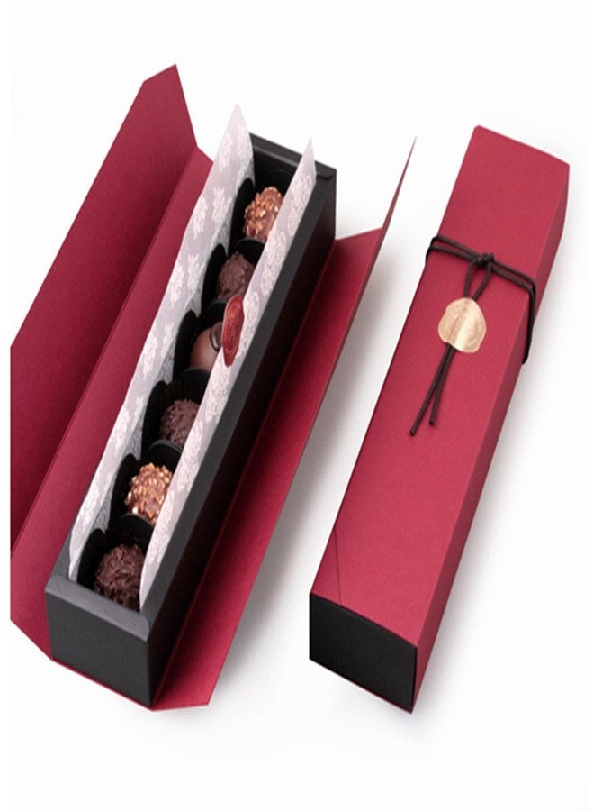 BBC BAKERY BBJ WRAPS 6 Cavity Chocolate Gift Packaging Box Wedding Party Paper Favor Boxes Without Ribbon and Sticker-Set of 10 (6 cavity red) - Image 1